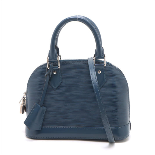 Second hand Louis Vuitton Alma BB Epi Leather 2 - Ways Top - handle Bag Navy - Tabita Bags