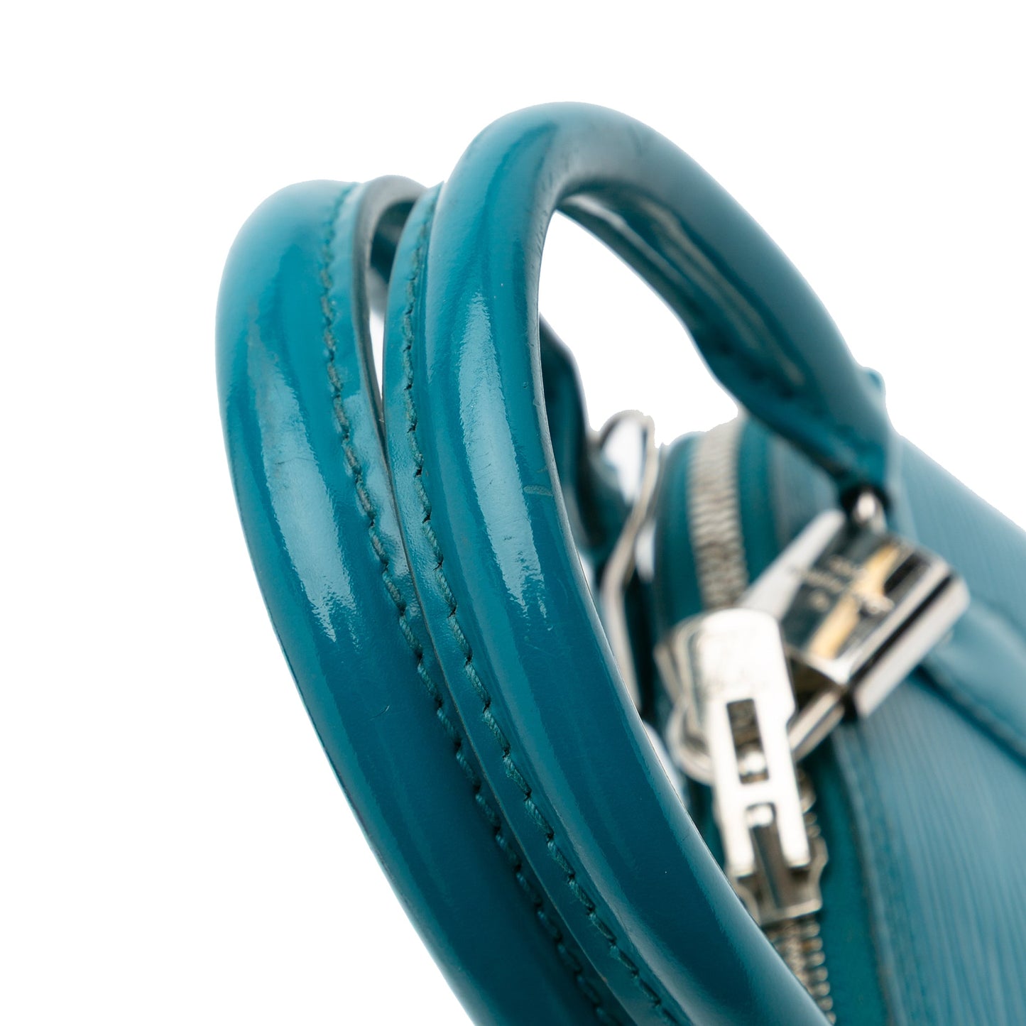 Second hand Louis Vuitton Alma BB Epi Leather Top - handle Handbag Blue - Tabita Bags