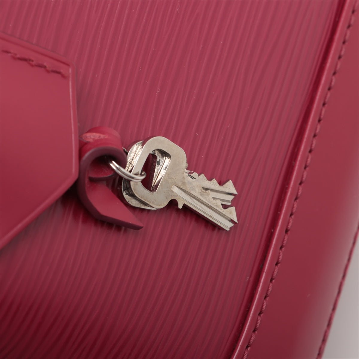 Second hand Louis Vuitton Alma BB Epi Leather Top - handle Handbag Raspberry Red - Tabita Bags