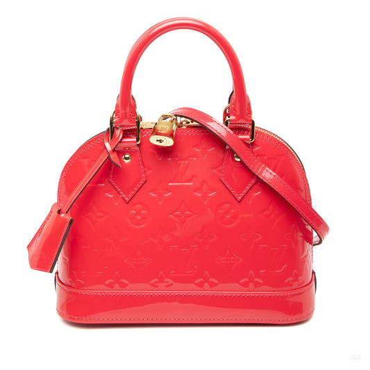 Second hand Louis Vuitton Alma BB Monogram Vernis Leather 2 - Ways Top - handle Handbag Pink - Tabita Bags