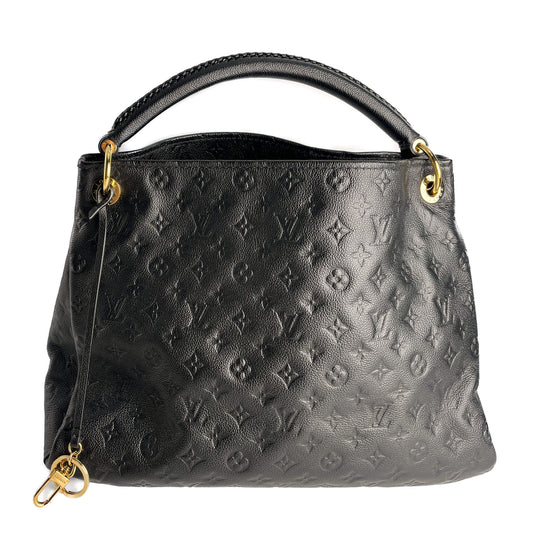Second hand Louis Vuitton Artsy Leather Empreinte Hobo Shoulder Bag Black - Tabita Bags
