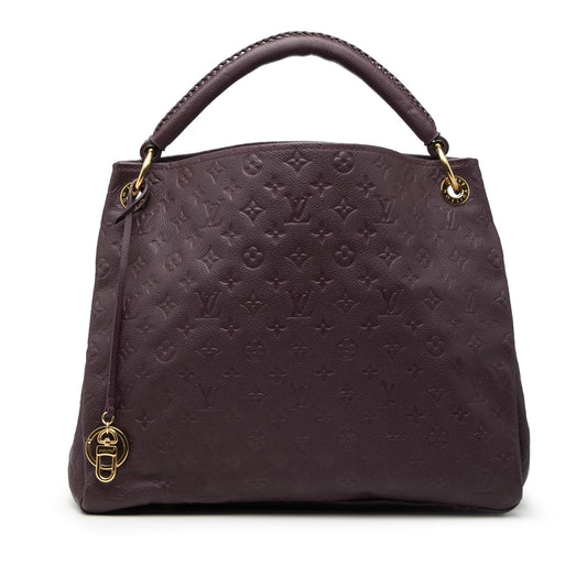 Second hand Louis Vuitton Artsy Leather Empreinte Hobo Shoulder Bag Purple - Tabita Bags