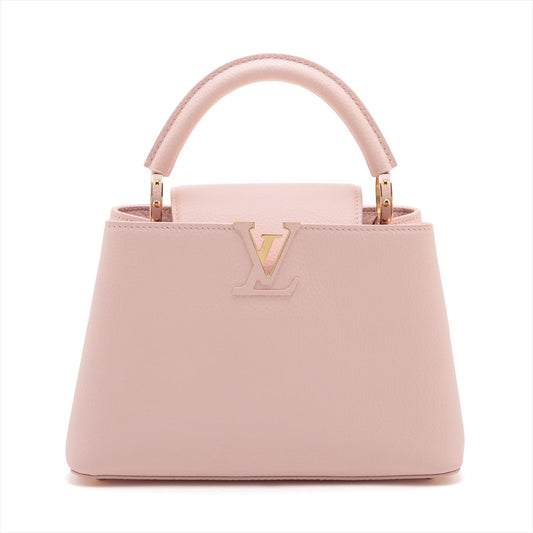 Second hand Louis Vuitton Capucines Taurillon Leather Bag No Strap Pink - Tabita Bags