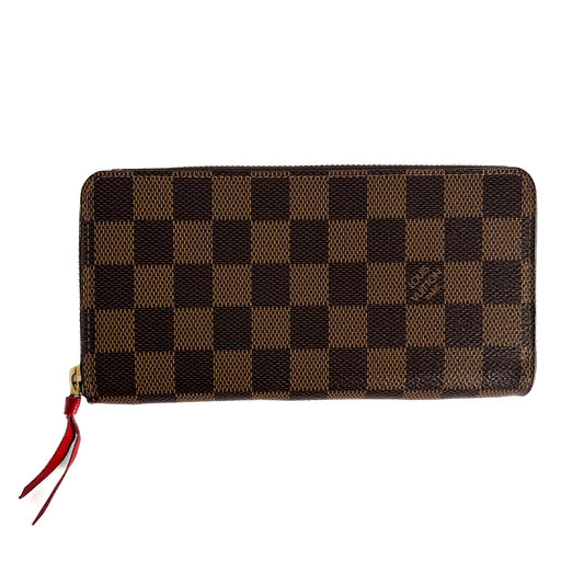 Second hand Louis Vuitton Clemence Canvas Long Zip Around Wallet Damier Ebene - Tabita Bags