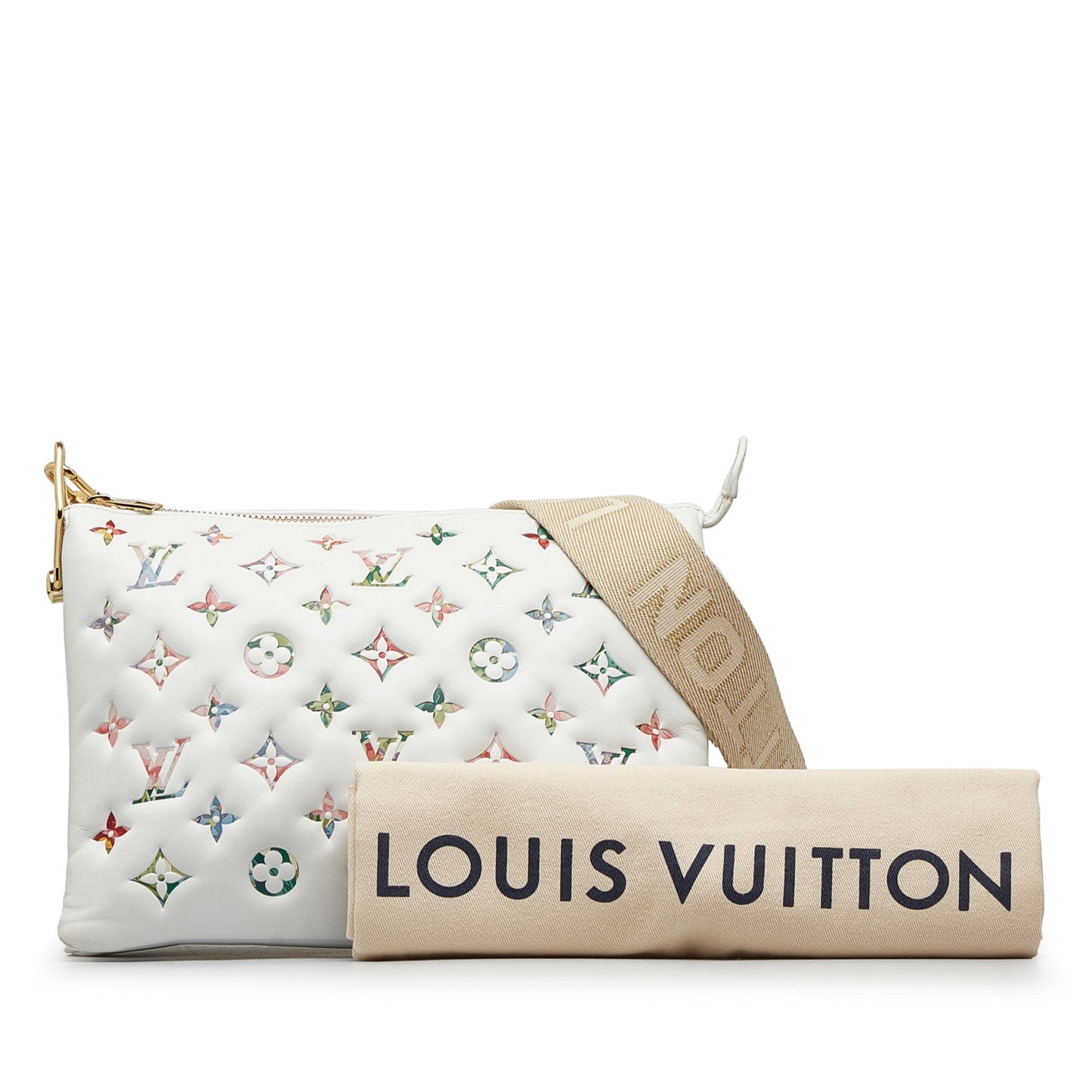 Second hand Louis Vuitton Coussin PM Monogram Garden Leather Crossbody White - Tabita Bags