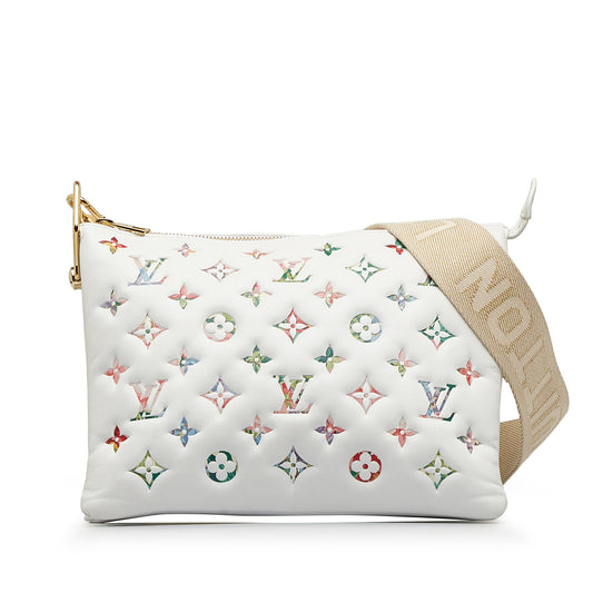 Second hand Louis Vuitton Coussin PM Monogram Garden Leather Crossbody White - Tabita Bags