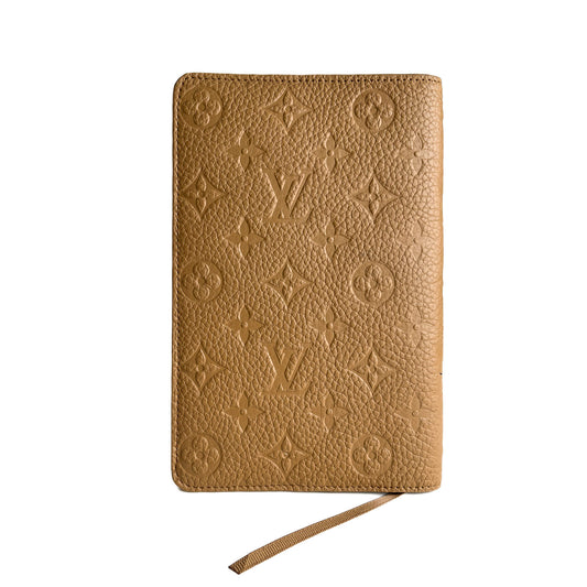 Second hand Louis Vuitton Cover Notebook GM Leather Empreinte Agenda Cover Beige - Tabita Bags