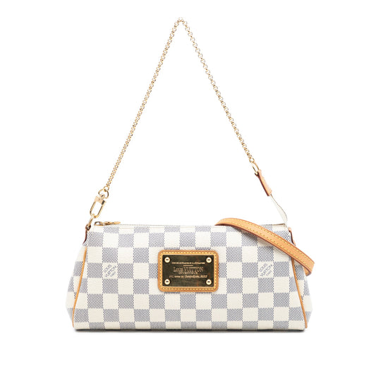 Second hand Louis Vuitton Eva Canvas Pouch Clutch Damier Azur - Tabita Bags