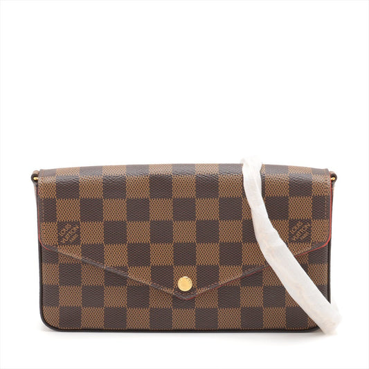Second hand Louis Vuitton Felicie Canvas Pouch Clutch Damier Ebene - Tabita Bags