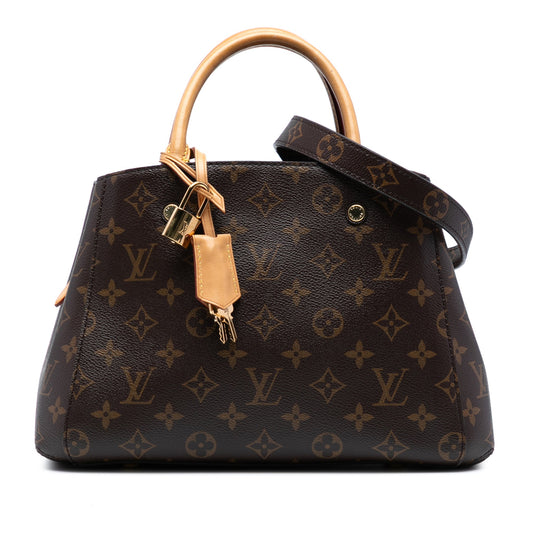 Second hand Louis Vuitton Montaigne BB Canvas Top - handle Handbag Monogram - Tabita Bags