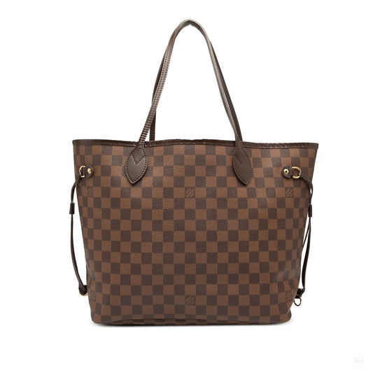 Second hand Louis Vuitton Neverfull MM Canvas Pre - 2013 Shopper Shoulder Bag Damier Ebene - Tabita Bags