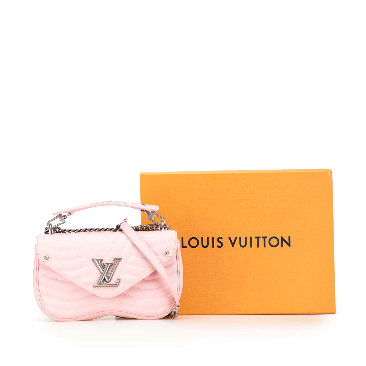 Second hand Louis Vuitton New Wave Chain MM Leather 2 - Ways Flap Crossbody Pink - Tabita Bags