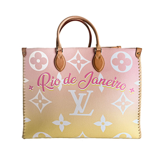 Second hand Louis Vuitton Onthego GM By The Pool Canvas Shopper Handbag Giant monogram - Tabita Bags