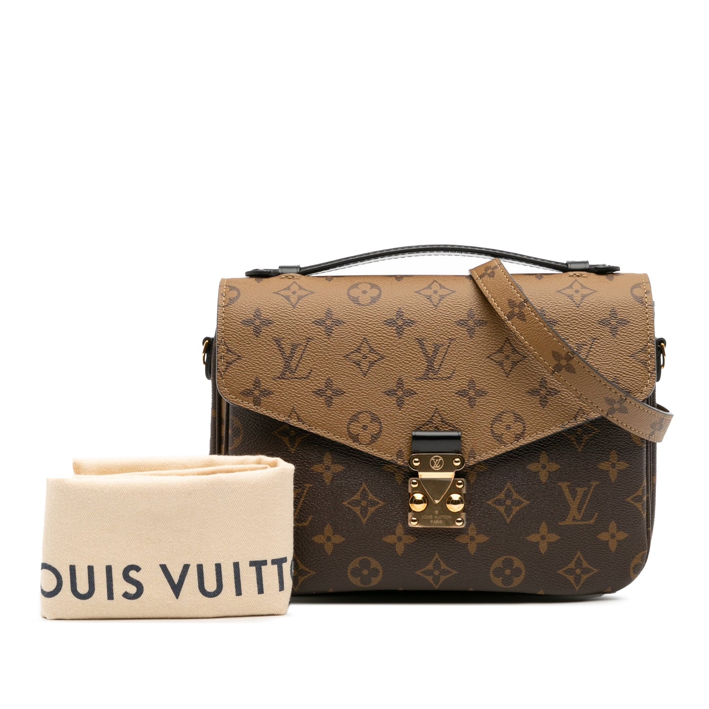 Second hand Louis Vuitton Pochette Métis Canvas Flap Crossbody Brown - Tabita Bags