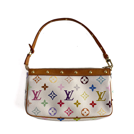 Second hand Louis Vuitton Pochette Murakami Multicolor Canvas Pouch Clutch Monogram - Tabita Bags