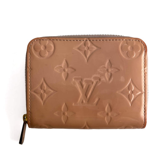 Second hand Louis Vuitton Zippy Patent Leather Compact Coin Purse Dust Pink - Tabita Bags