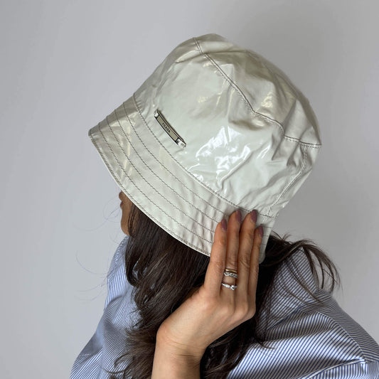 Second hand Prada Hat Waxed Cotton Hat Beige - Tabita Bags