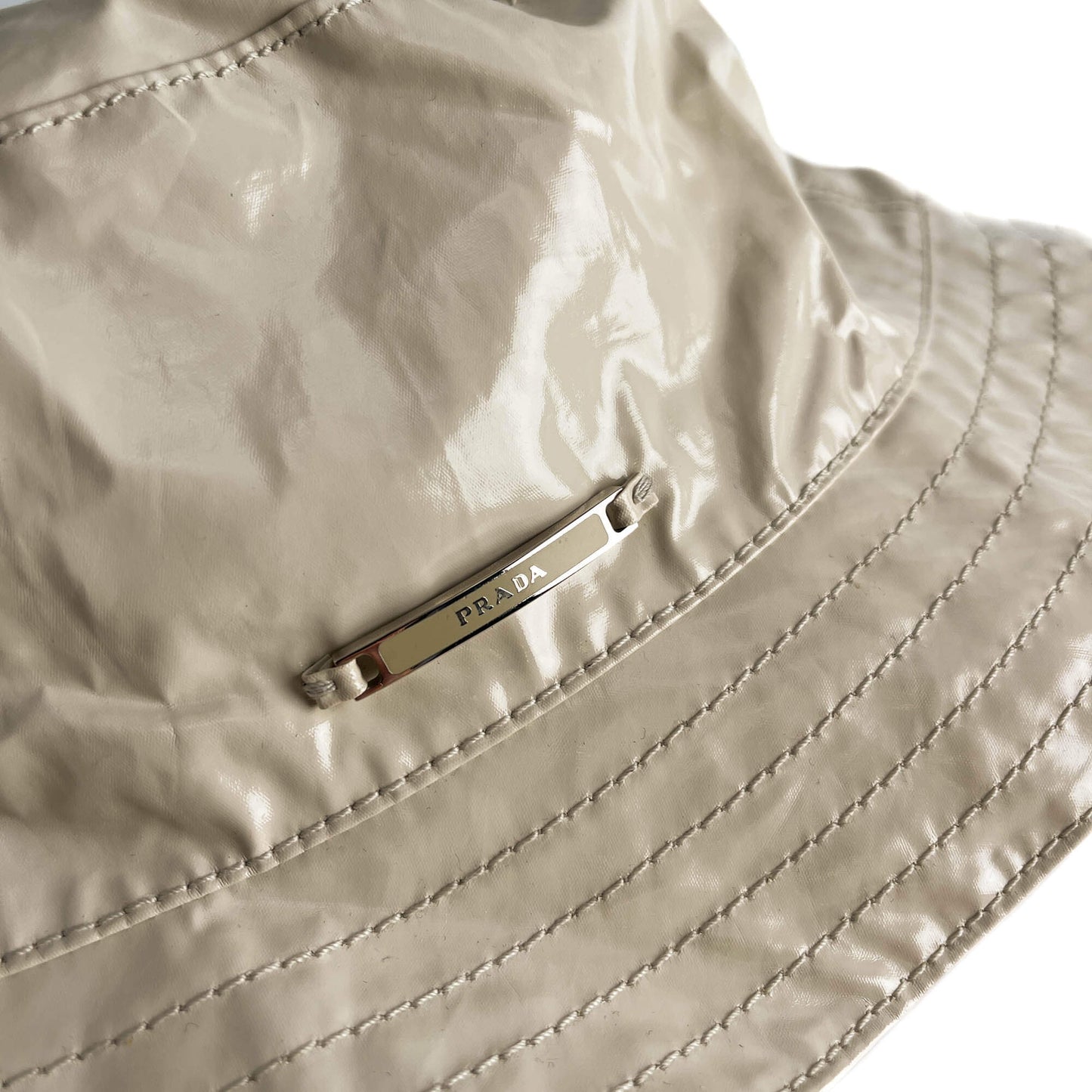 Second hand Prada Hat Waxed Cotton Hat Beige - Tabita Bags