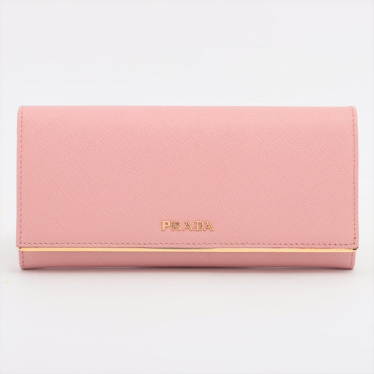 Second hand Prada Long Wallet Wallet Saffiano Leather Pink - Tabita Bags