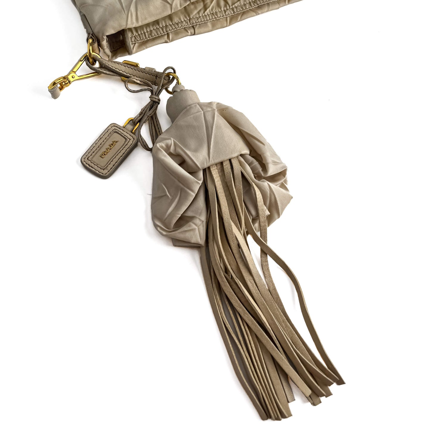 Second hand Prada Re - Edition Econyl Nylon Satchel Crossbody Desert Beige - Tabita Bags