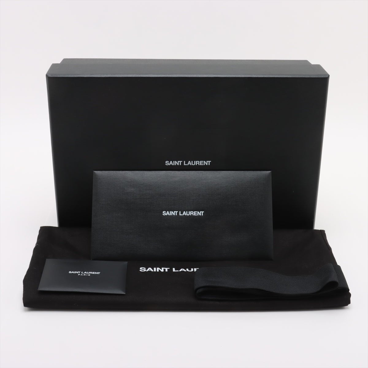 Second hand Saint Laurent Cassandre Mini Leather Moc Croc Top - handle Handbag Black - Tabita Bags