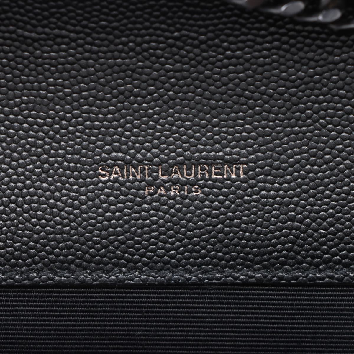 Second hand Saint Laurent Envelope Small Leather Chevron Quilted Shoulder Bag Black - Tabita Bags