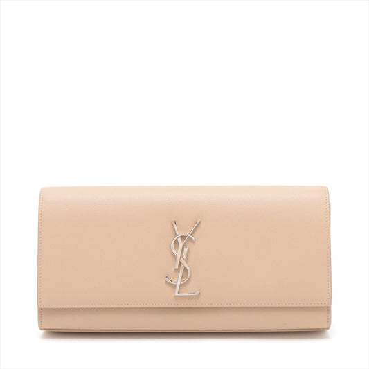 Second hand Saint Laurent Kate Grained Calfskin Leather Bag Beige - Tabita Bags