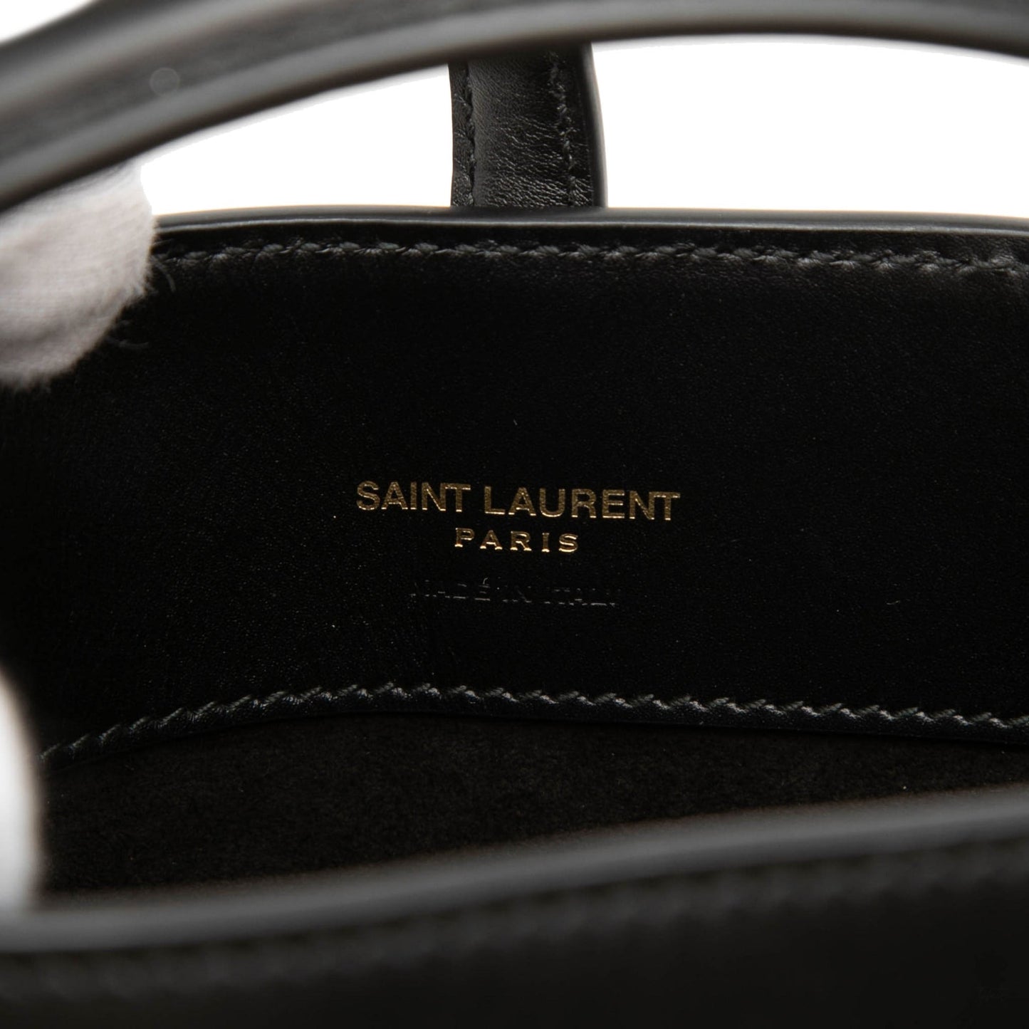 Second hand Saint Laurent Le 37 Mini Leather Bucket Shoulder Bag Black - Tabita Bags