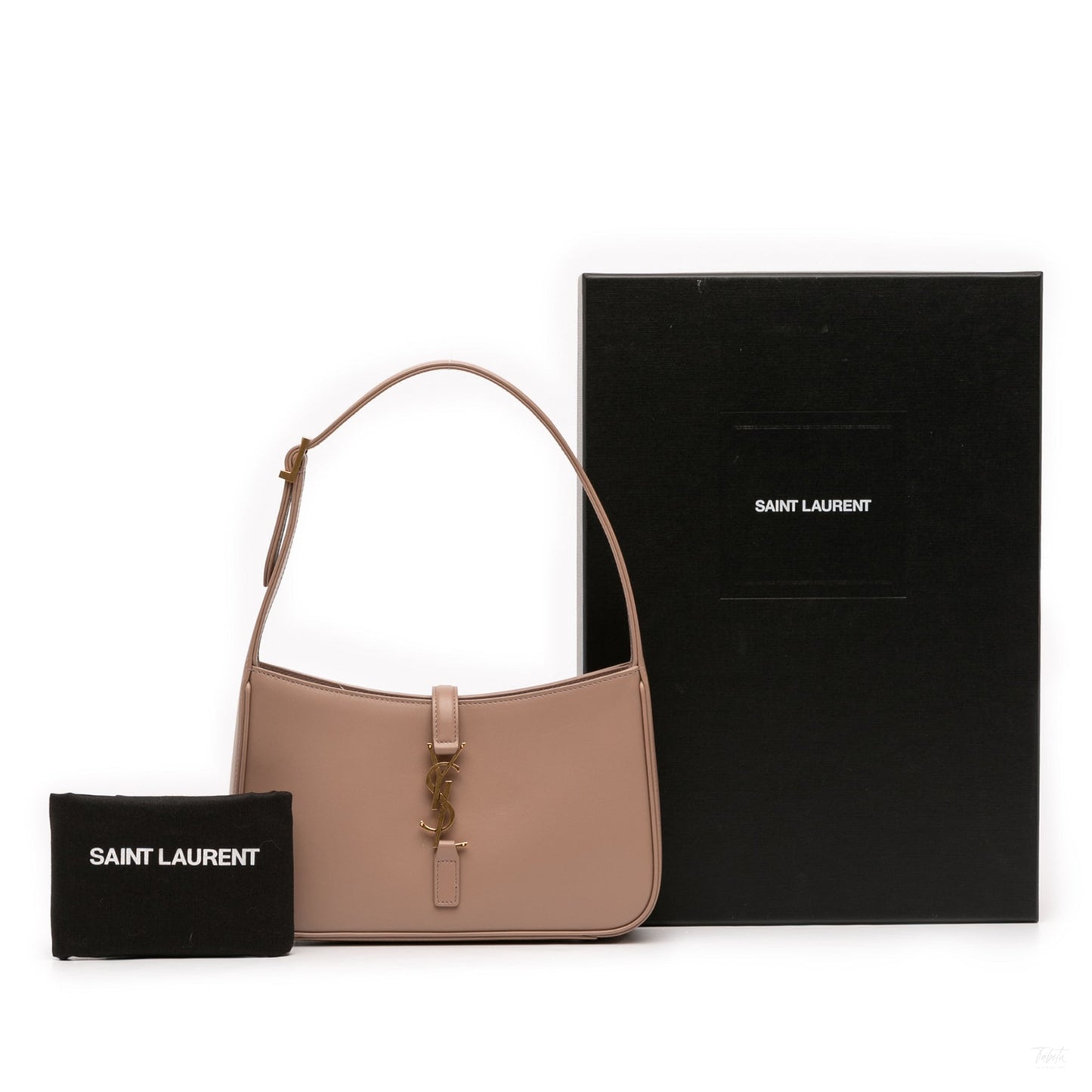 Second hand Saint Laurent Le 5 à 7 Leather Shoulder Bag Brown - Tabita Bags