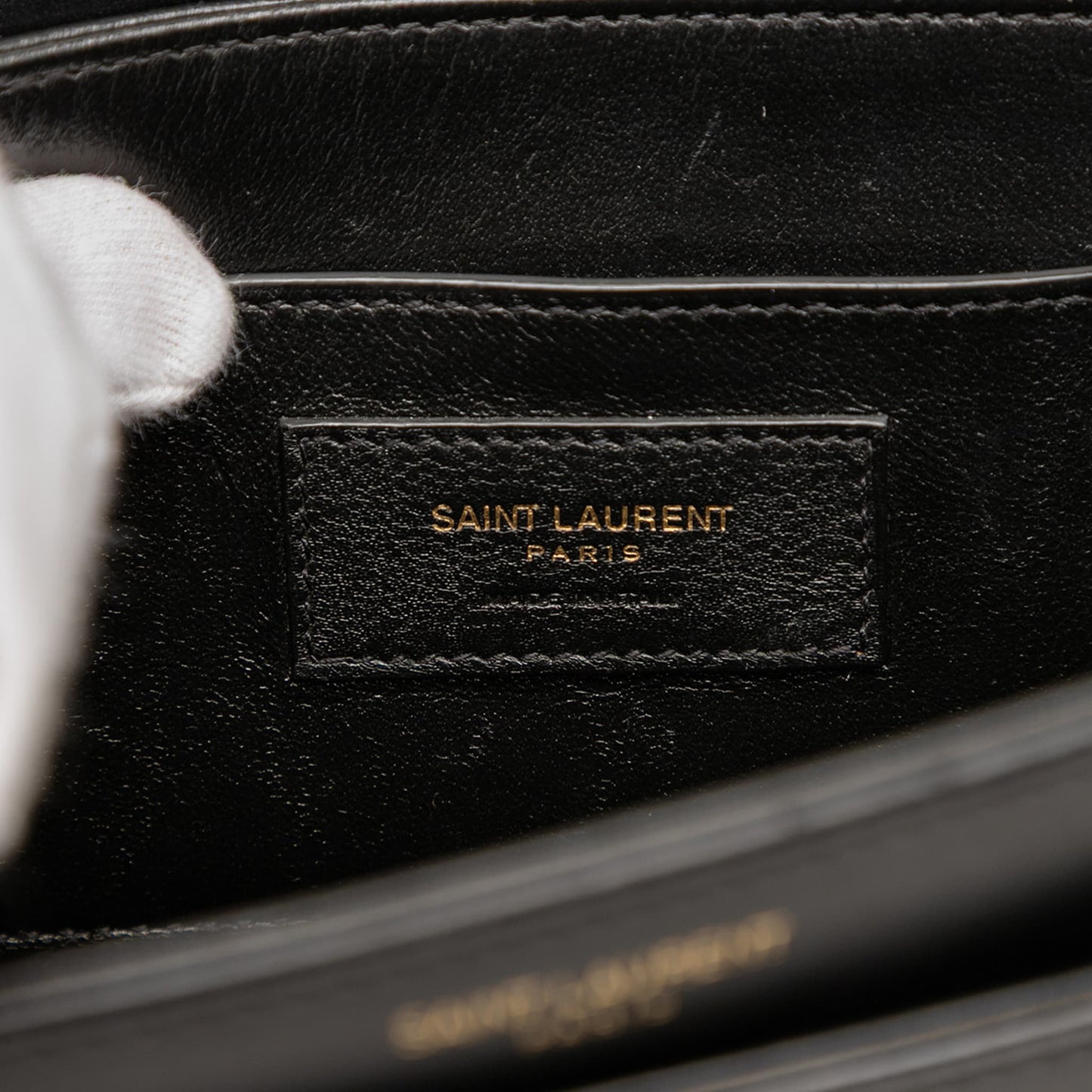 Second hand Saint Laurent Solferino Medium Leather Flap Crossbody Black - Tabita Bags