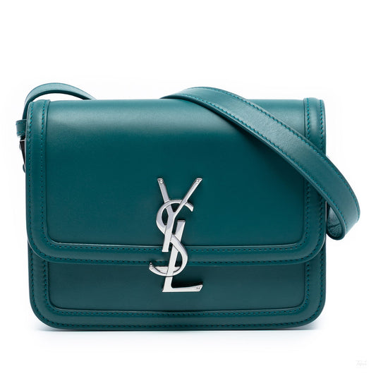 Second hand Saint Laurent Solferino Small Leather Flap Crossbody Blue - Tabita Bags
