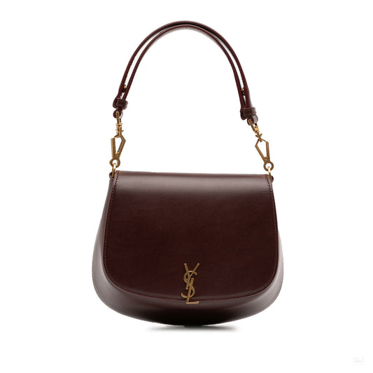 Second hand Saint Laurent Voltaire Mini In Box Calfskin Top - handle Handbag Red - Tabita Bags