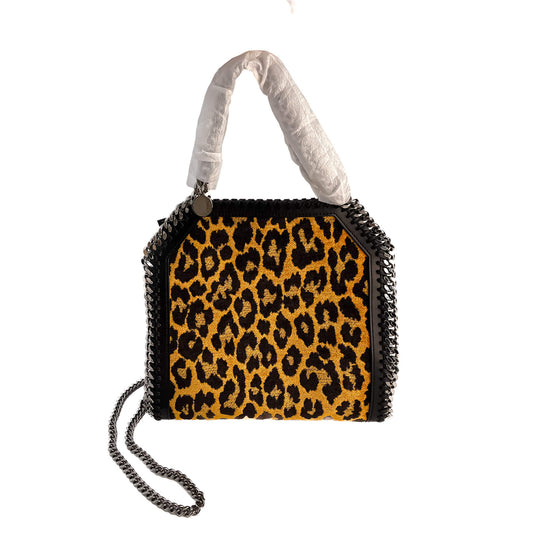 Second hand Stella McCartney Falabella Fold - Over Mini Eco Fabric Shoulder Tote Shoulder Bag Leopard Bicolor - Tabita Bags