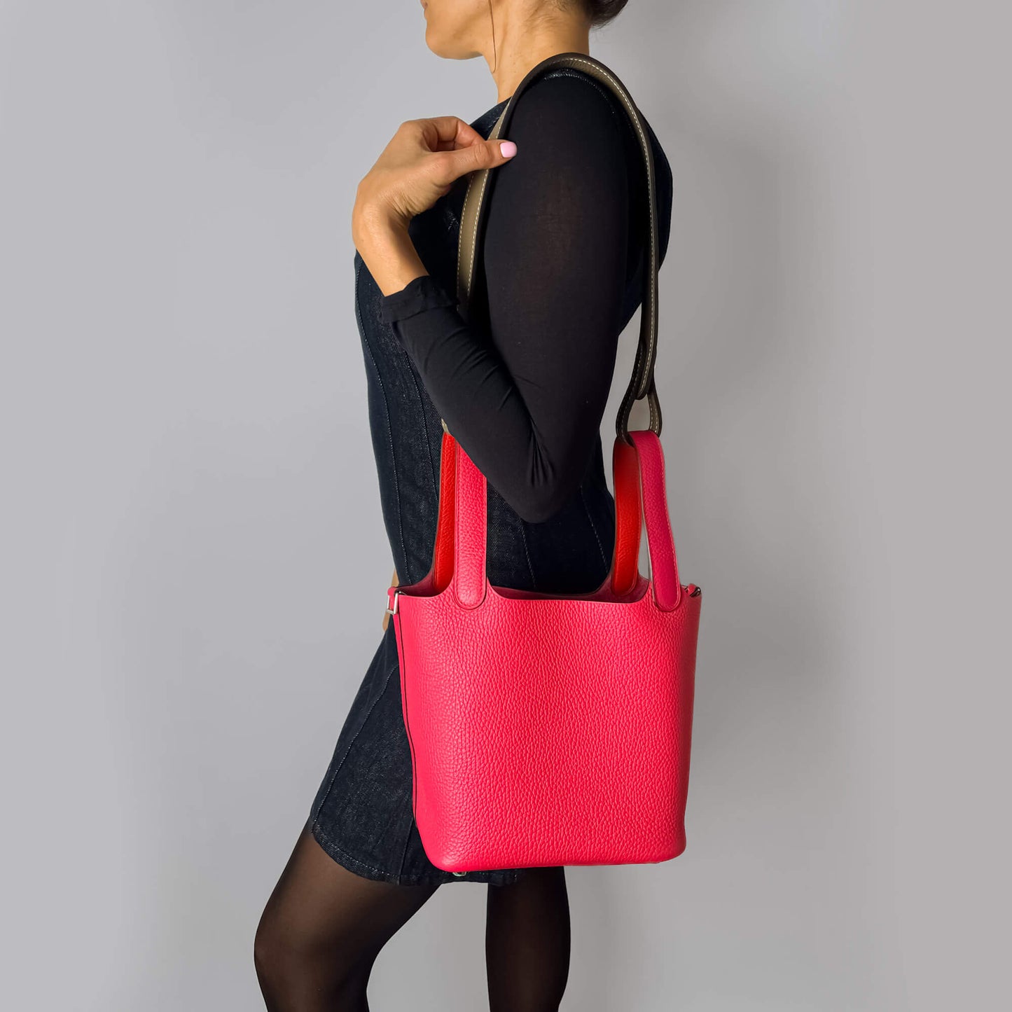 Second hand Tabita Bags Shoulder Strap Medium Leather Taupe - Tabita Bags