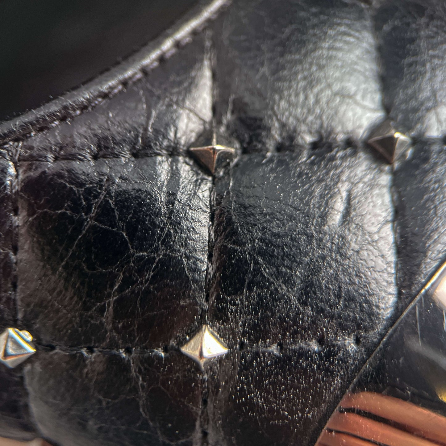 Second hand Valentino Garavani Rockstud Spike Leather Pump 39 1/2 Black - Tabita Bags