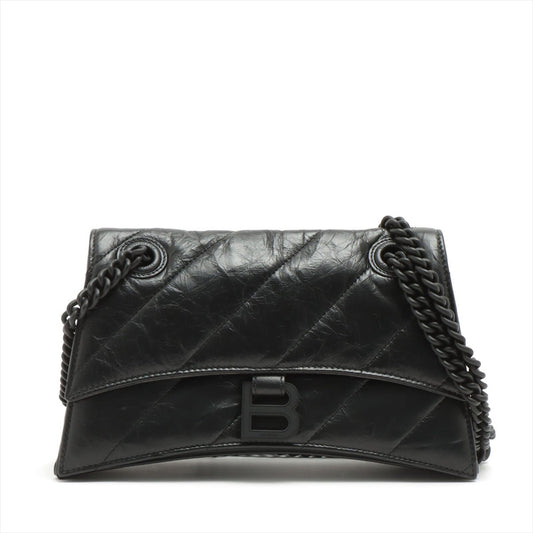 Second hand Balenciaga Hourglass Small Leather Chain Flap Bag Black - Tabita Bags