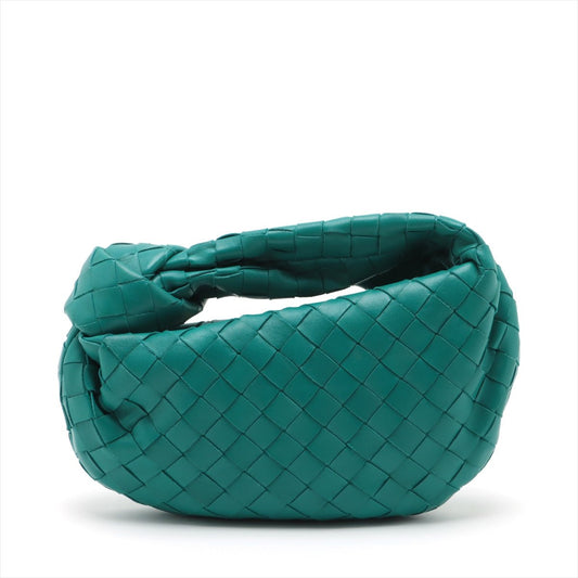 Second hand Bottega Veneta Jodie Mini Intrecciato Leather Hobo Bag Blue - Tabita Bags