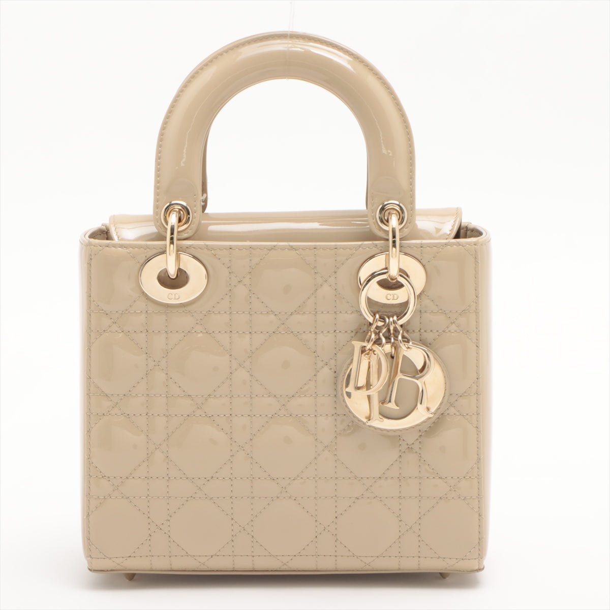 Mini Lady Dior Handtasche Beige Lady Dior Handtasche Gold Lack