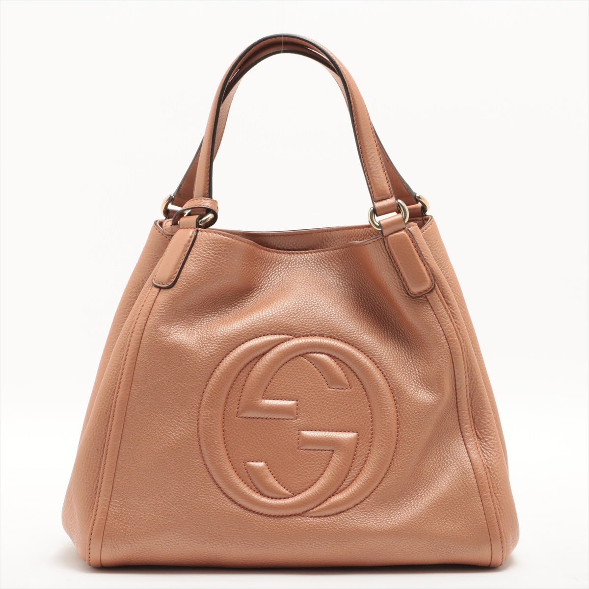 Gucci Soho Medium Leather Metallic Orange Shoulder Bag Tabita