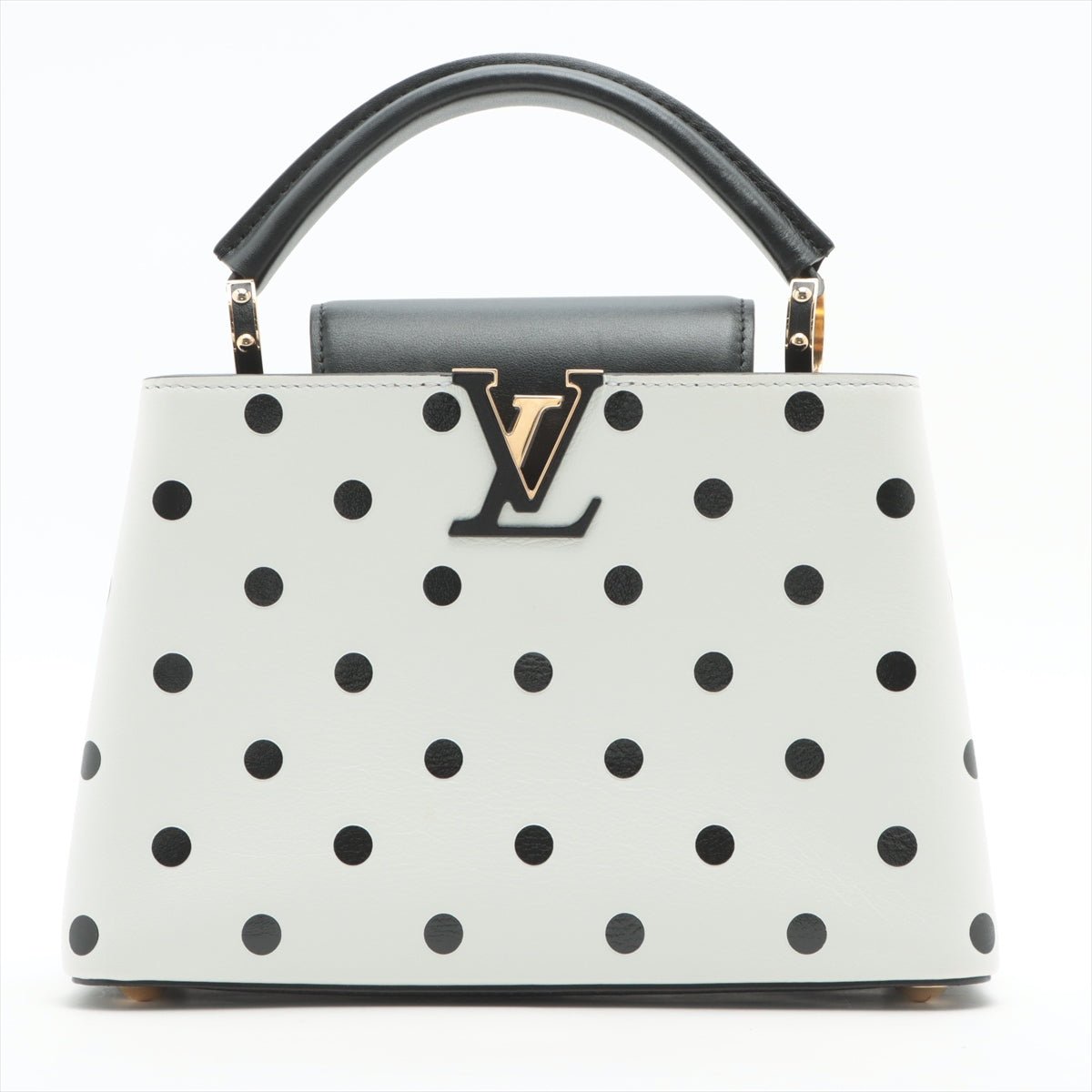 Louis Vuitton Capucines BB White with Black Polka Dots - Tabita
