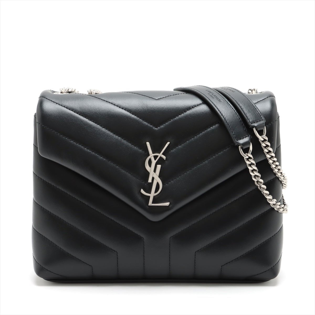 Saint Laurent Loulou Kleine Lederkettentasche Schwarz – Tabita