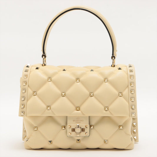Second hand Valentino Garavani Rockstud Beige Leather 2-way - Tabita Bags