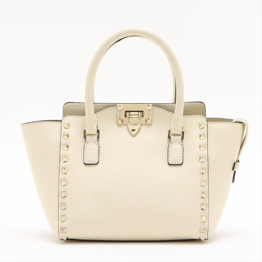 Second hand Valentino Garavani Valentino Garavani Rockstud Leather 2way White - Tabita Bags