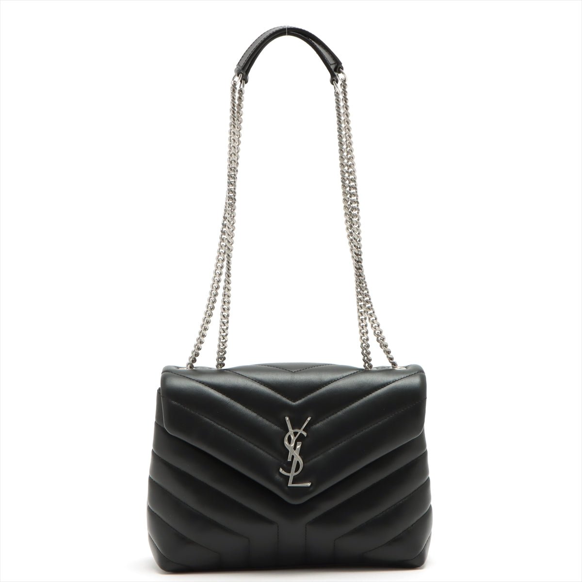Yves Saint Laurent Loulou Kleine Kette Schwarzes Leder – Tabita