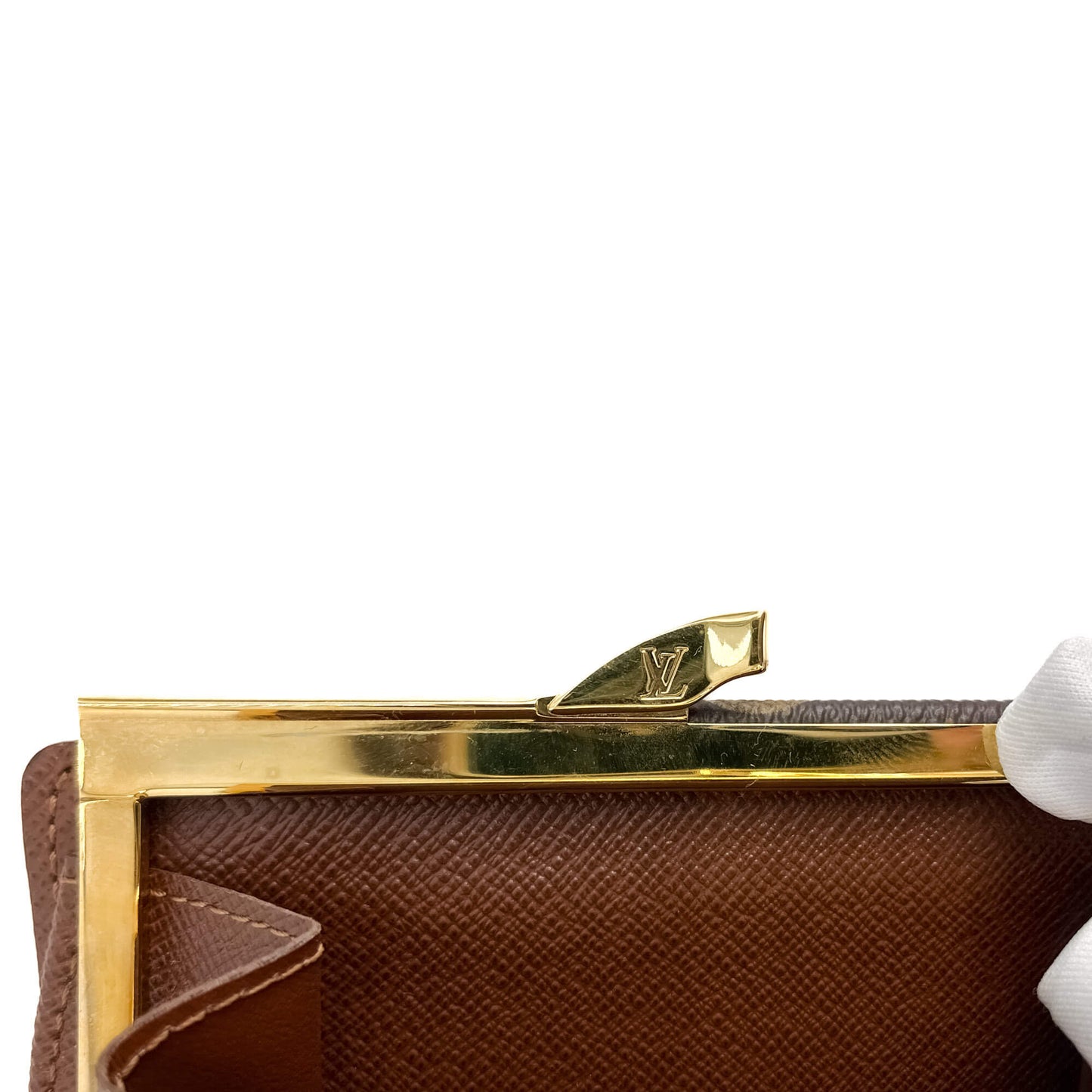 French Purse Canvas Compact Wallet Brown