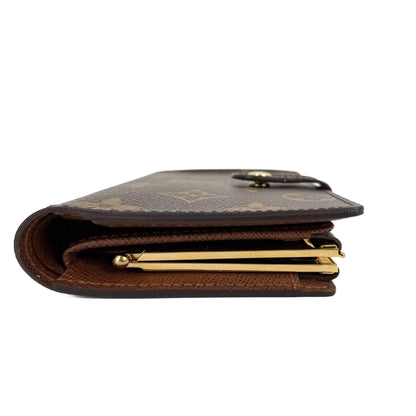 French Purse Canvas Compact Wallet Brown