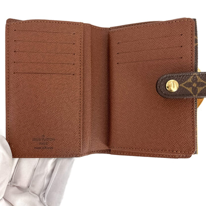 French Purse Canvas Compact Wallet Brown
