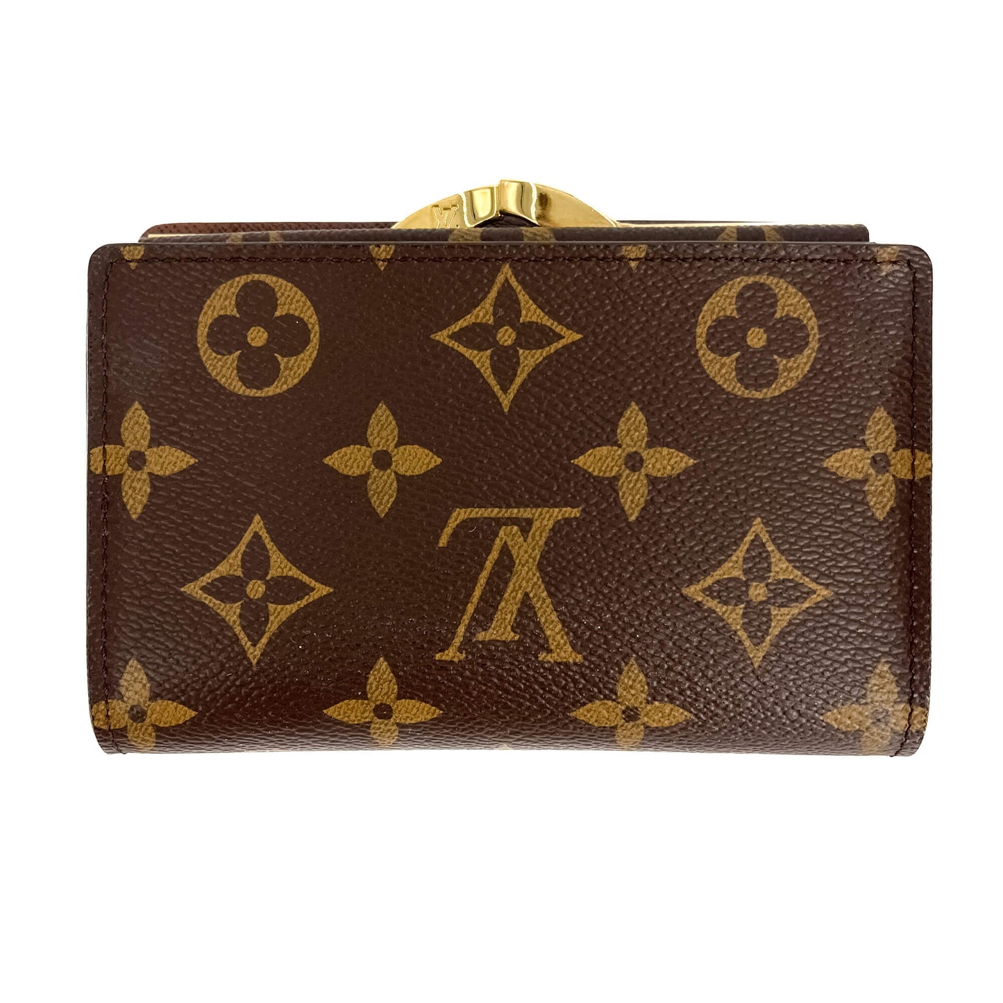 French Purse Canvas Compact Wallet Brown