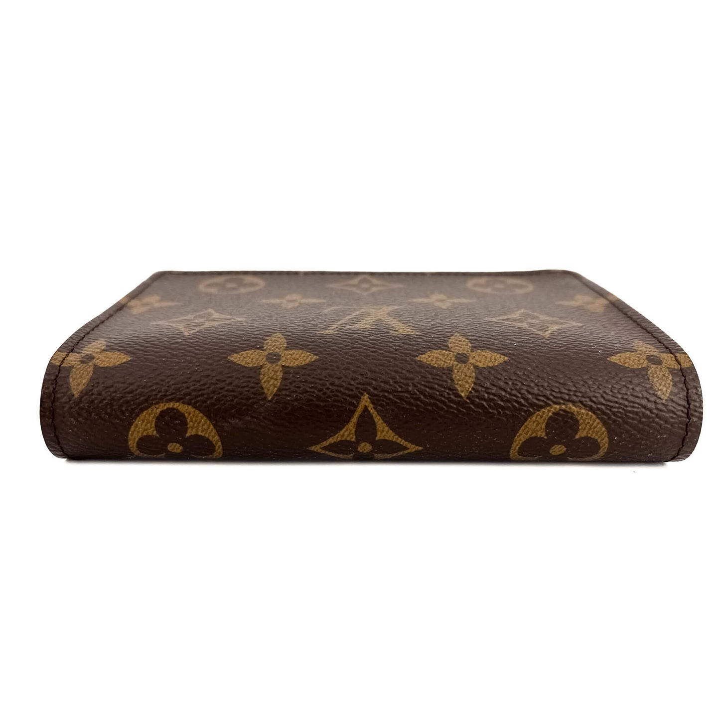 French Purse Canvas Compact Wallet Brown