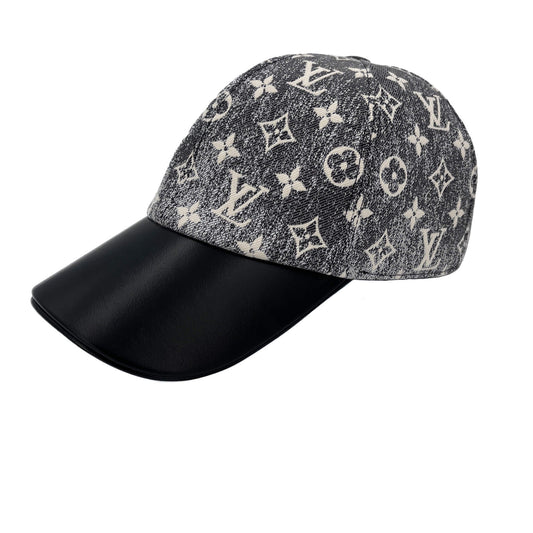 Cappellino da baseball in tessuto denim con monogramma 